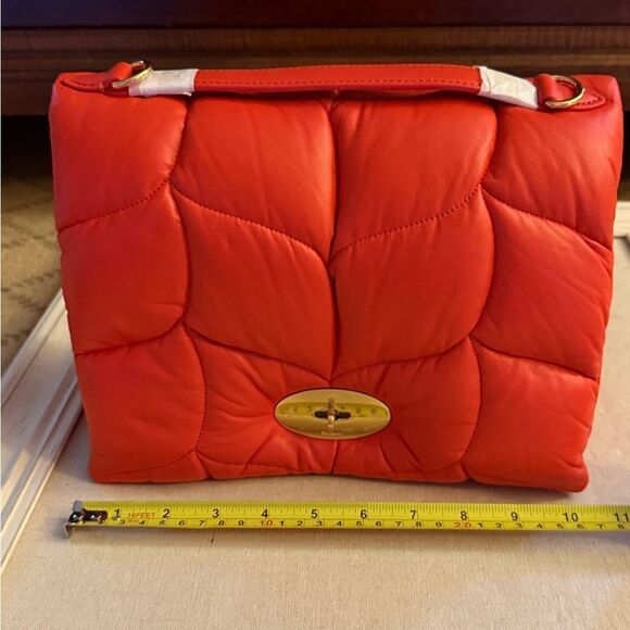Mulberry Softie Coral Orange Pillow Effect Nappa Leather Shoulder Bag NWT - Picture 3 of 16